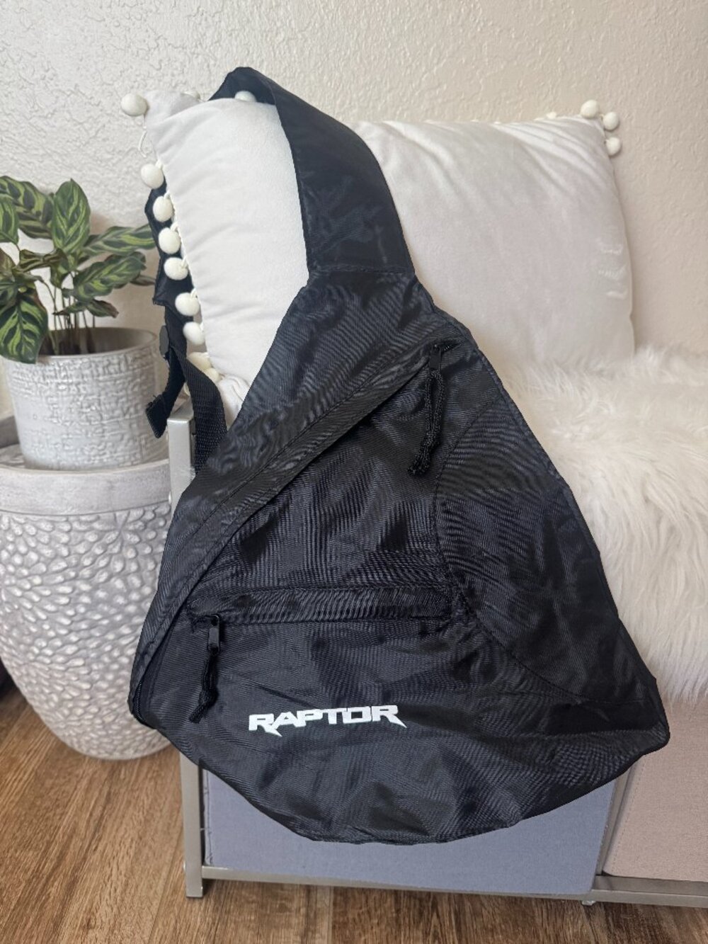 Ford Raptor Black Sling Backpack Crossbody Shoulder Bag Automotive Logo